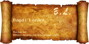 Bagdi Lóránt névjegykártya